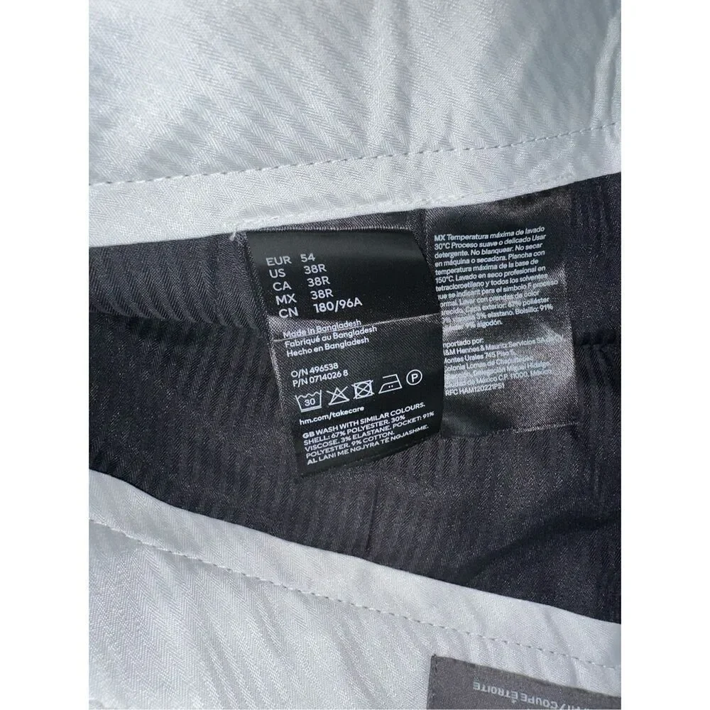 H&M Men’s Dress Pants 38R Slim Fit Stretch Gray/Blue